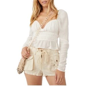 NWT Free People Aurora Deep-v Blouse